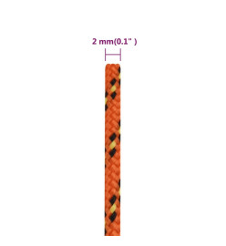 Corde de bateau Orange 2 mm 250 m Polypropylène