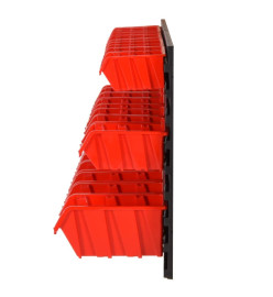 Ensemble d'étagères d'atelier 26 pcs Rouge et noir 77x39 cm PP