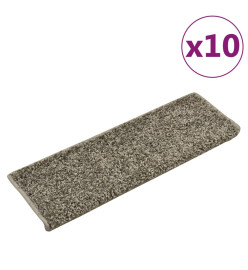 Tapis d'escalier 10 pcs 65x21x4 cm Gris