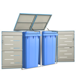 Abri pour deux poubelles 138x77,5x115,5 cm Inox