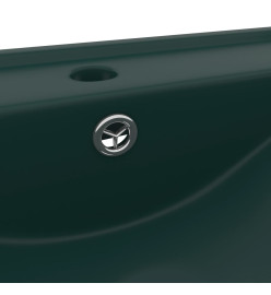 Lavabo avec trou de robinet Vert foncé mat 60x46 cm Céramique