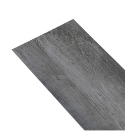 Planches de plancher PVC Non auto-adhésif 4,46 m² Gris brillant