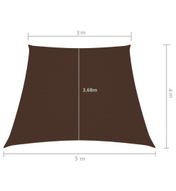 Voile de parasol Tissu Oxford trapèze 3/5x4 m Marron