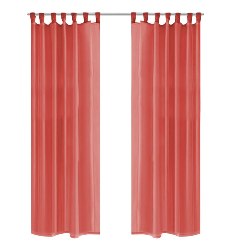 Rideau occultant 2 pcs Voile 140 x 225 cm Rouge