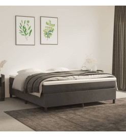 Lit à sommier tapissier et matelas Gris foncé 180x200cm Velours