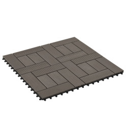 Carreau de terrasse 11 pcs WPC 30 x 30 cm 1 m² Marron foncé