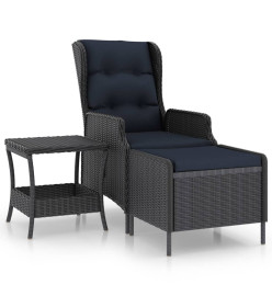 Salon de jardin 2 pcs avec coussins Résine tressée Gris foncé