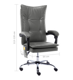 Chaise de bureau de massage Anthracite Similicuir