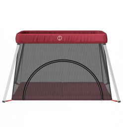 Parc pour bébé avec matelas Rouge Tissu de lin