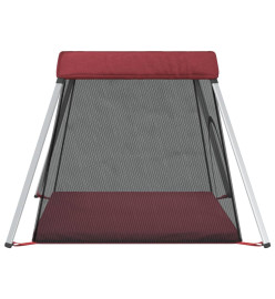 Parc pour bébé avec matelas Rouge Tissu de lin