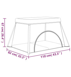 Parc pour bébé avec matelas Rouge Tissu de lin