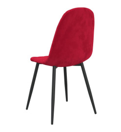 Chaises à manger lot de 6 rouge bordeaux velours