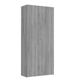 Armoire à chaussures Sonoma gris 80x35,5x180 cm Bois ingénierie