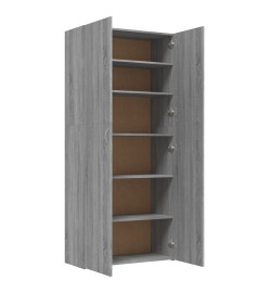 Armoire à chaussures Sonoma gris 80x35,5x180 cm Bois ingénierie