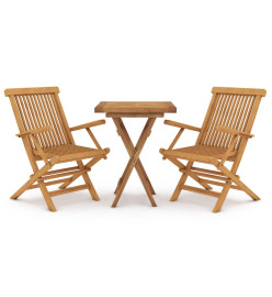 Ensemble de salle à manger de jardin 3 pcs Bois de teck massif