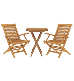 Ensemble de salle à manger de jardin 3 pcs Bois de teck massif