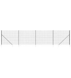 Clôture en treillis métallique et ancrage anthracite 2x10 m