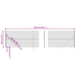 Clôture à mailles losangées anthracite 1,8x25 m