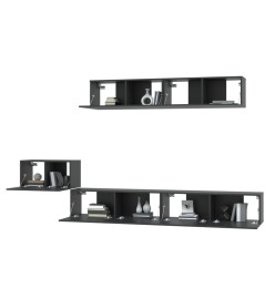 Ensemble de meubles TV 5 pcs Noir Bois d'ingénierie