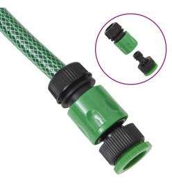 Tuyau d'arrosage avec jeu de raccords vert 0,6" 50 m PVC