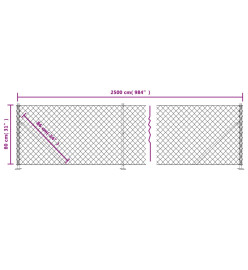 Clôture à mailles losangées avec bride anthracite 0,8x25 m