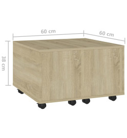 Table basse Chêne sonoma 60x60x38 cm Aggloméré