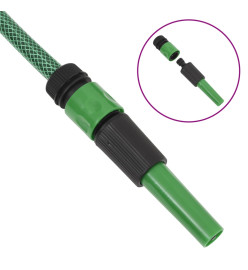 Tuyau d'arrosage avec jeu de raccords vert 0,6" 100 m PVC