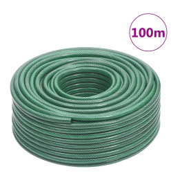 Tuyau d'arrosage avec jeu de raccords vert 0,6" 100 m PVC