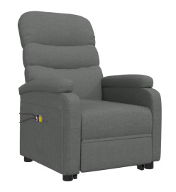 Fauteuil de massage inclinable Gris foncé Tissu