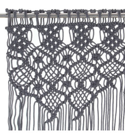 Rideau en macramé Anthracite 140x240 cm Coton