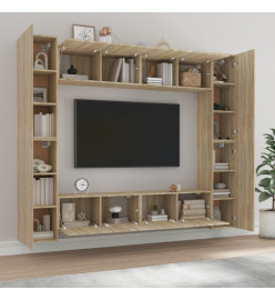 Ensemble de meubles TV 8 pcs Chêne sonoma Bois d'ingénierie