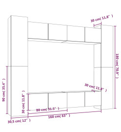 Ensemble de meubles TV 8 pcs Chêne sonoma Bois d'ingénierie