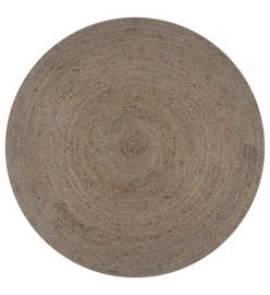 Tapis fait à la main Jute Rond 120 cm Gris