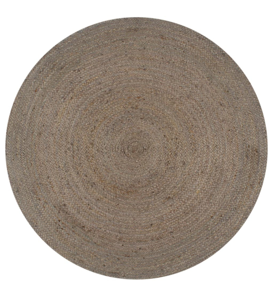 Tapis fait à la main Jute Rond 120 cm Gris