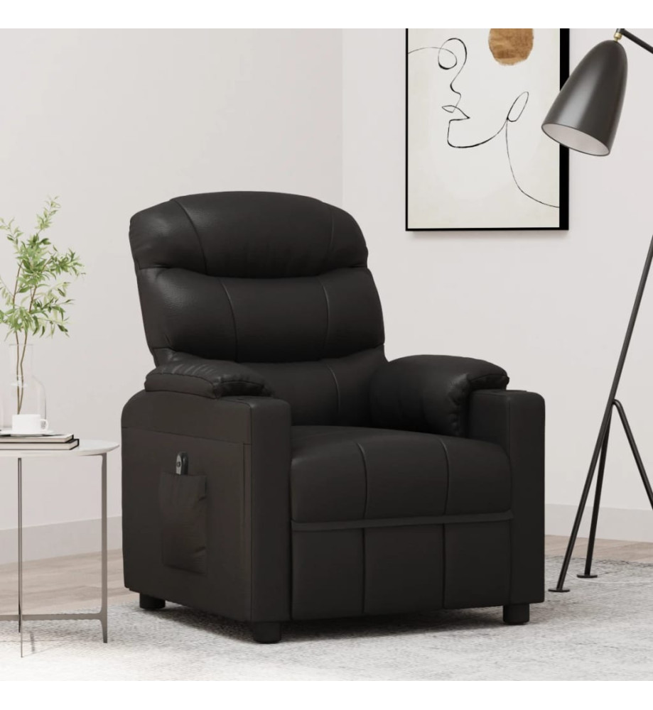 Fauteuil inclinable électrique Noir Similicuir