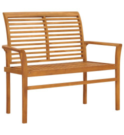 Banc de jardin avec coussin gris 112 cm Bois de teck massif