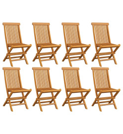 Chaises de jardin pliables 8 pcs Bois de teck massif