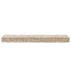 Coussin de plancher de palette Coton 120x40x7 cm Beige