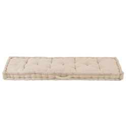 Coussin de plancher de palette Coton 120x40x7 cm Beige