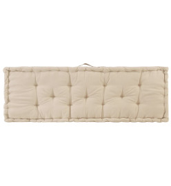 Coussin de plancher de palette Coton 120x40x7 cm Beige