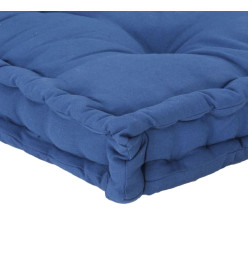 Coussin de plancher de palette Coton 120x40x7 cm Bleu clair