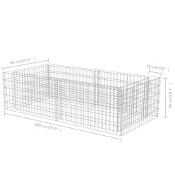 Jardinière à gabion Acier galvanisé 180 x 90 x 50 cm