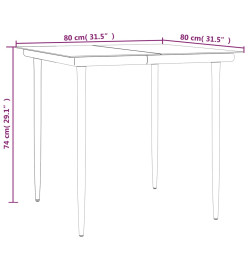 Ensemble à manger de jardin 5pcs gris/noir résine tressée/acier