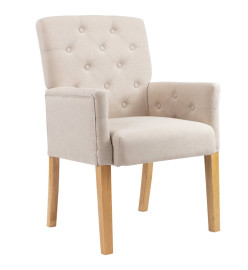 Chaises à manger avec accoudoirs lot de 4 beige tissu