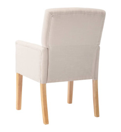 Chaises à manger avec accoudoirs lot de 4 beige tissu