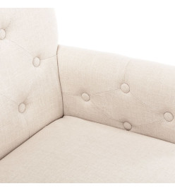 Chaises à manger avec accoudoirs lot de 4 beige tissu