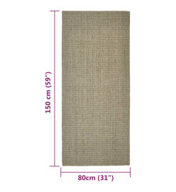 Tapis en sisal pour griffoir taupe 80x150 cm