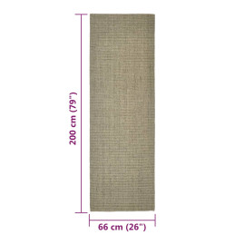 Tapis en sisal pour griffoir taupe 66x200 cm