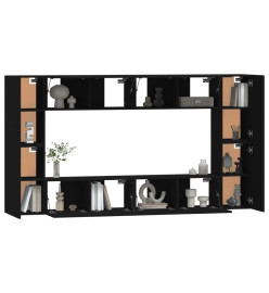 Ensemble de meubles TV 8 pcs Noir Bois d'ingénierie