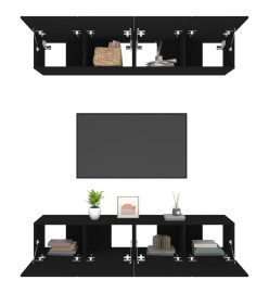 Meubles TV 4 pcs Noir 80x30x30 cm Bois d'ingénierie